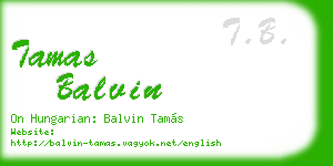 tamas balvin business card